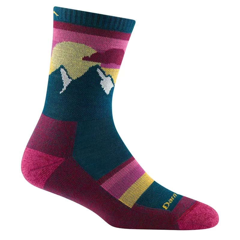 Darn Tough Sunset Ledge Micro Crew Hiking Socks Womens in Dark Teal